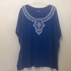 Catherines Aztec Print Cotton Tshirt Top 3X 26/28W